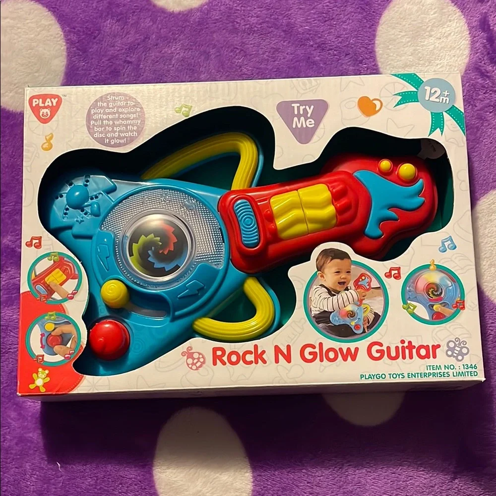 New~Rock N Glow Guitar - Blue and Red